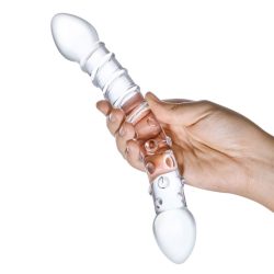 Glas Double Trouble Glass Dildo Clear Mq Adult Store