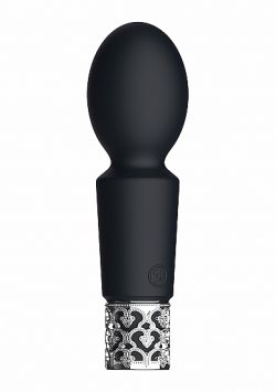 Royal Gems Brilliant Black Rechargeable Silicone Bullet Palm Size Massagers Main Image
